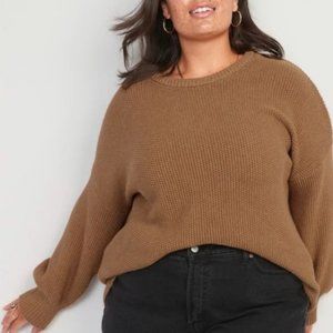 Old Navy Textured Cotton-Blend Tunic Sweater for Women Camel
